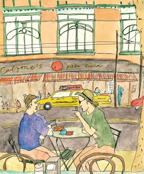 San_Francisco_pen_and_ink_watercolor_street_scene_calzones_cafe_illustration
