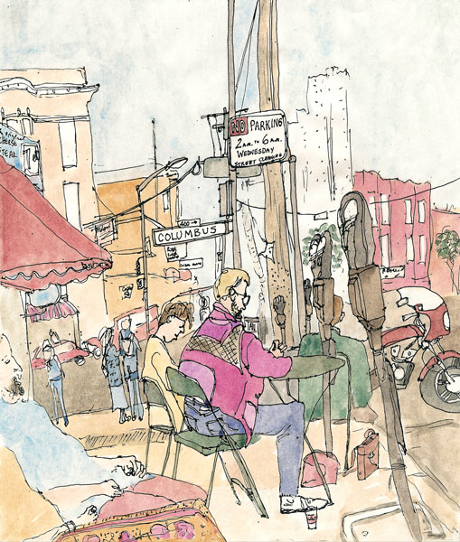 cafe_trieste_columbus_San_Francisco_pen_and_ink_watercolor_street_scene