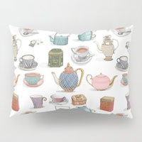 Valerie Hamill Tea themed pillow sham