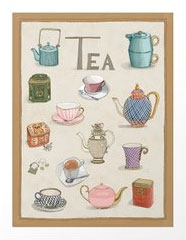 valerie hamill illustrations tea themed print teapot teacup pen and ink