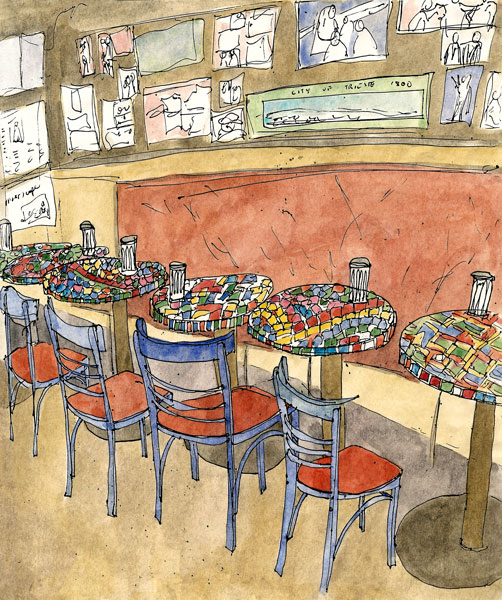 Illustration_cafe_trieste_chairs_San_Francisco_pen_and_ink_watercolor_street_scene