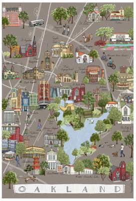 Lake Merritt
Tribune Tower
I Magnin Building
Art Deco 
Architecture Art
little vignettes of Oakland
drawings of Oakland
Scenes from Oakland
Oakland LDS
Oakland City Hall
California Hotel
Port of Oakland
Illustrations of Oakland
Oakland Artist
Grand Lake Theatre
Fox Theatre
Rose Garden
Fentons Icecream
Swans Market
Paramount Theatre
Vintage Movie Theatres Oakland
Map of Oakland
Illustrated map of Oakland